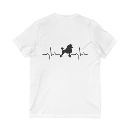 My Heart Beats For Poodles Unisex Short Sleeve V-Neck Tee