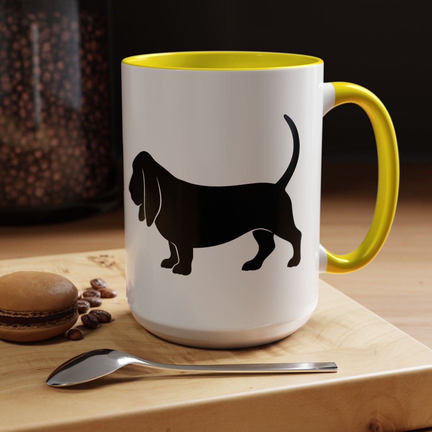 Basset Silhouette 2-Tone Coffee Mug