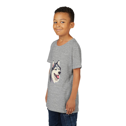 Malamute Head Youth Unisex Short Sleeve Crewneck Tee