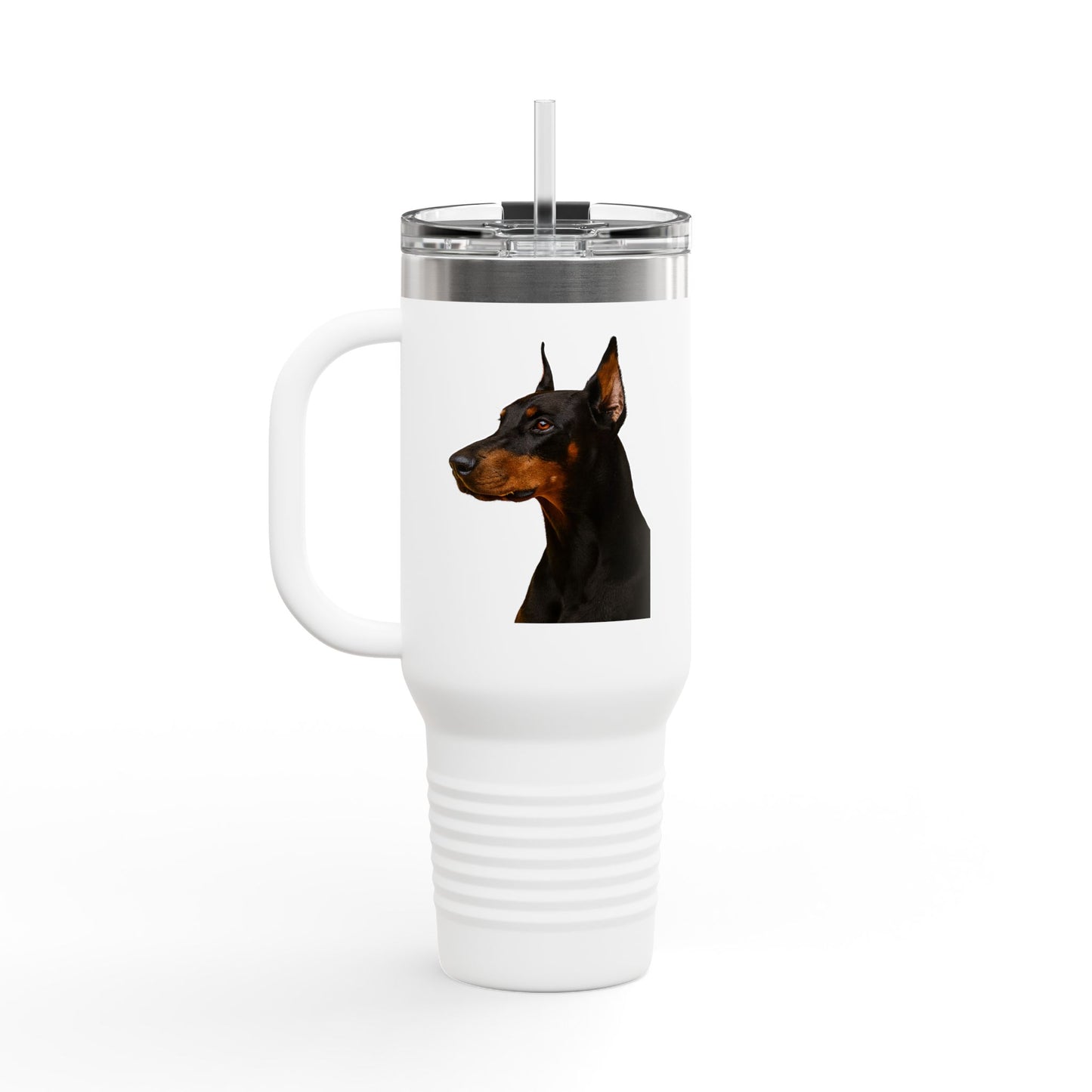 Doberman Head Insulated Travel Mug