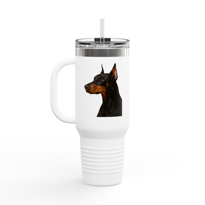 Doberman Head Insulated Travel Mug