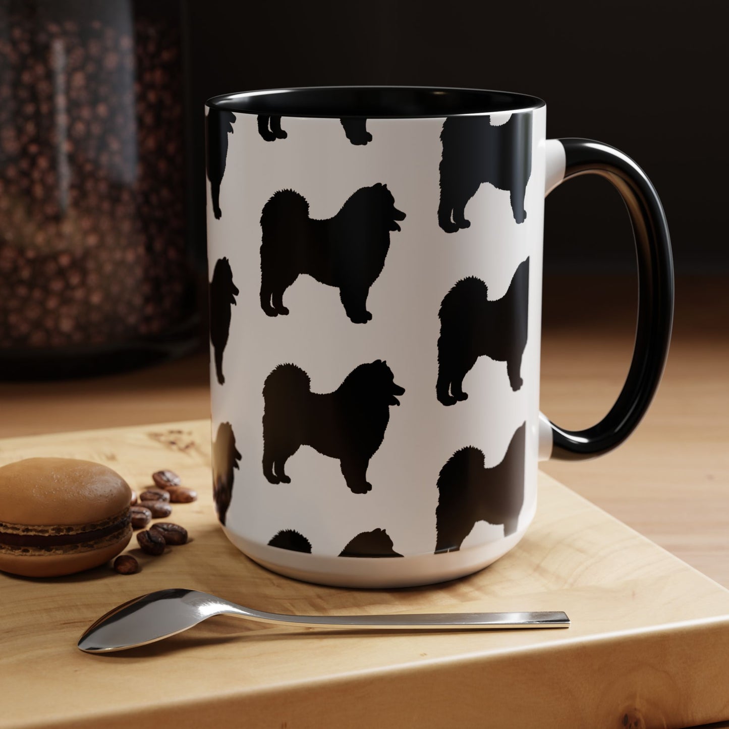 Samoyed Silhouette 2-Tone Coffee Mug