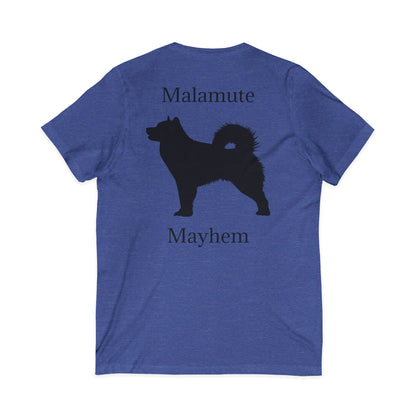 Malamute Mayhem Unisex Short Sleeve V-Neck Tee