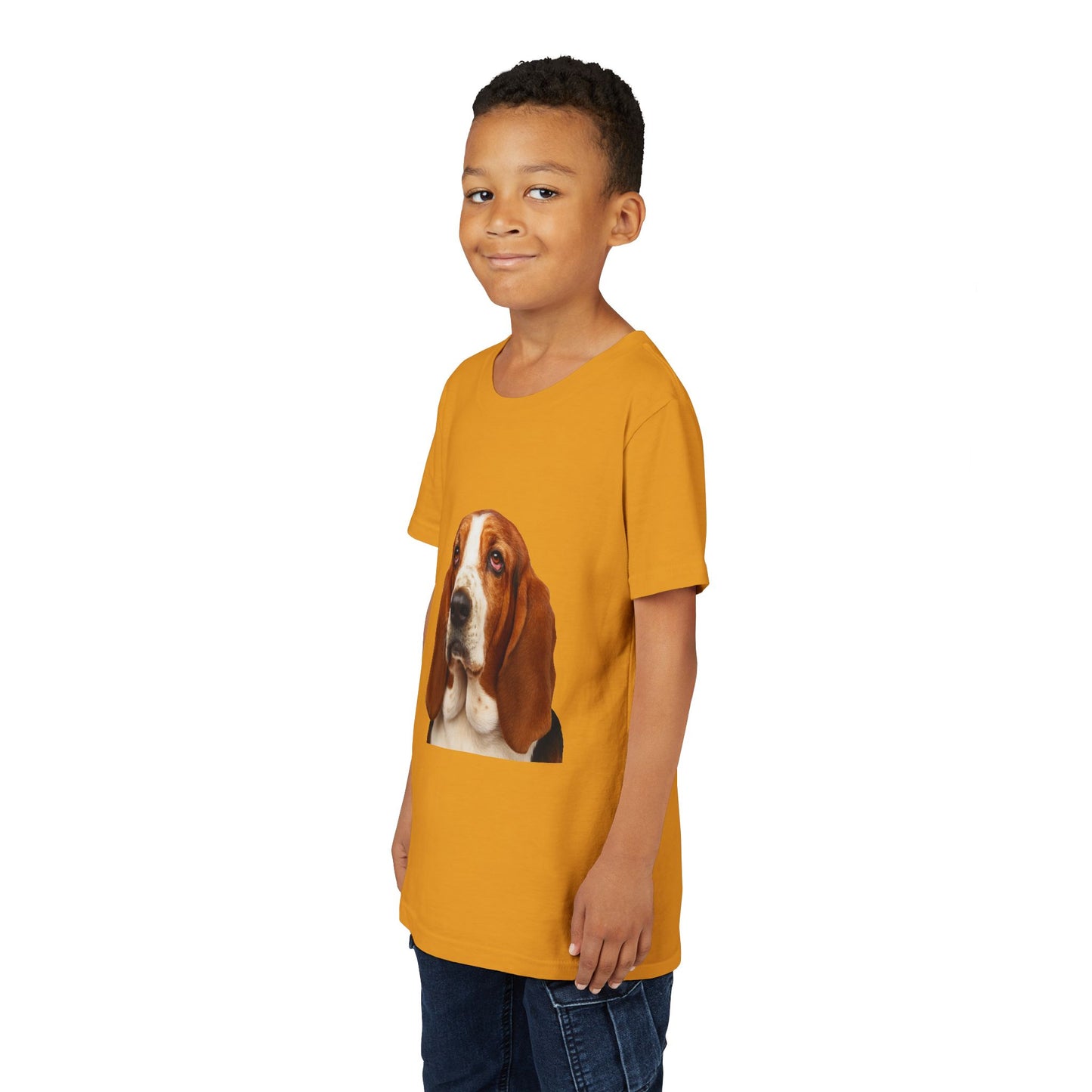 Basset Head Youth Unisex Short Sleeve Crewneck Tee