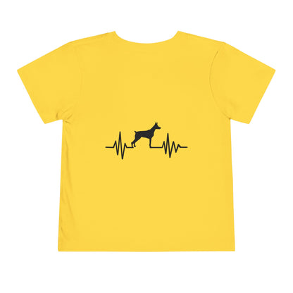 My Heart Beats For Dobermans Toddler Unisex Short Sleeve Crewneck Tee
