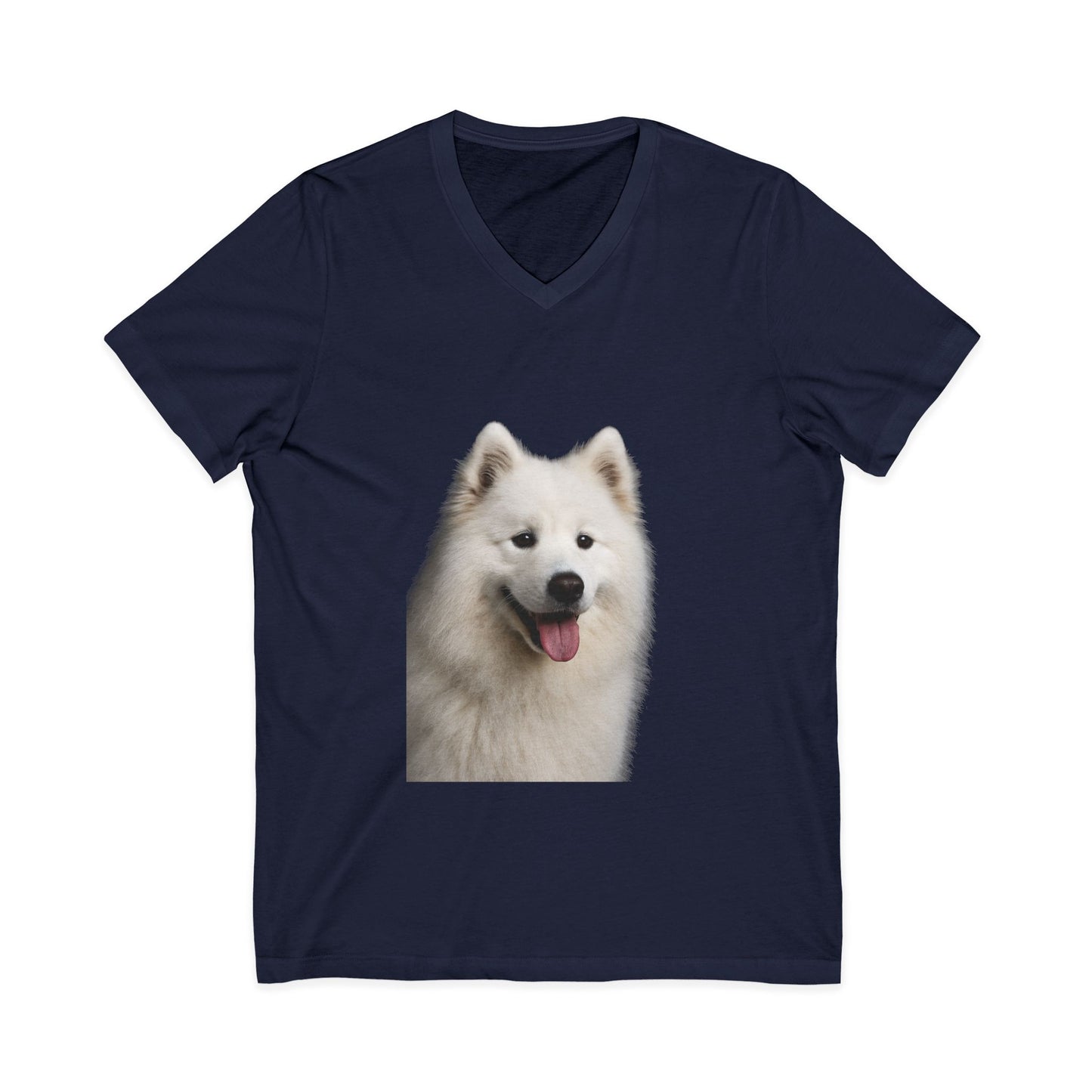 Samoyed Head Unisex Short Sleeve V-Neck Tee