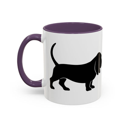 Basset Silhouette 2-Tone Coffee Mug