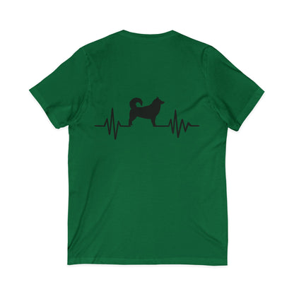 My Heart Beats For Malamutes Unisex Short Sleeve V-Neck Tee