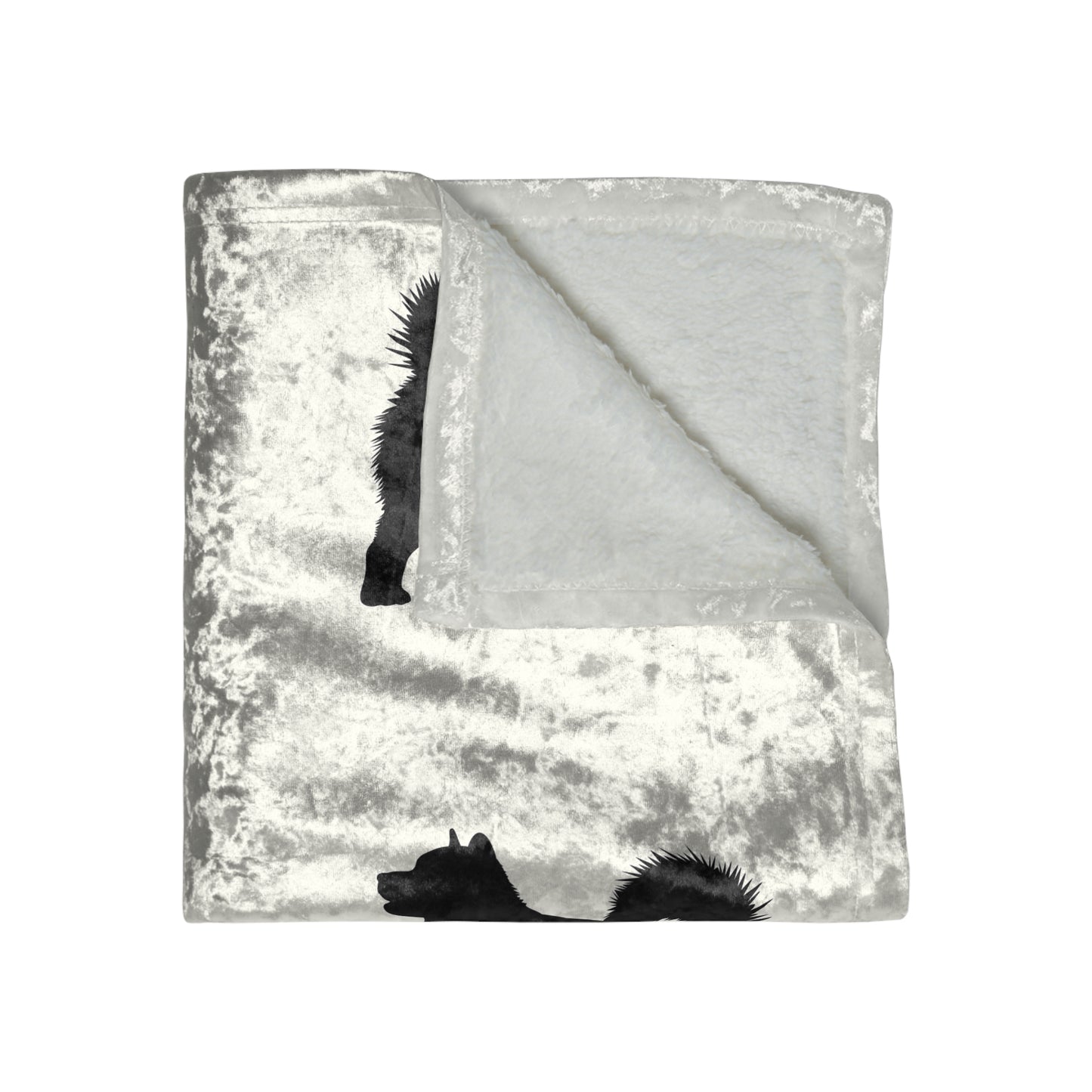 Malamute Silhouette Crushed Velvet Blanket