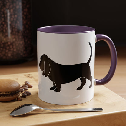 Basset Silhouette 2-Tone Coffee Mug