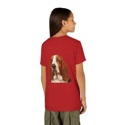Basset Head Youth Unisex Short Sleeve Crewneck Tee