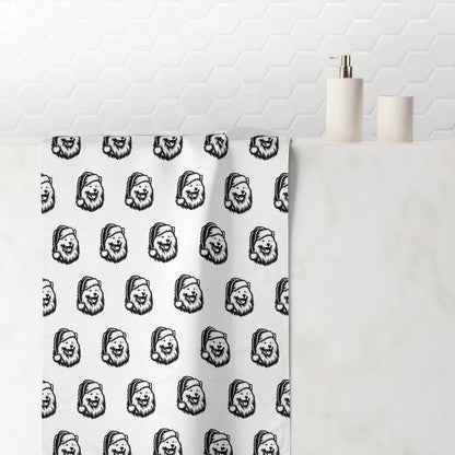 Santa Paws Samoyed  Mink-Cotton  Beach Towel