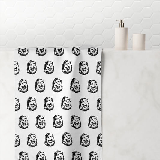 Santa Paws Samoyed  Mink-Cotton  Beach Towel