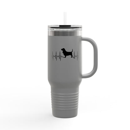 My Heart Beats For Bassets Insulated Travel Mug