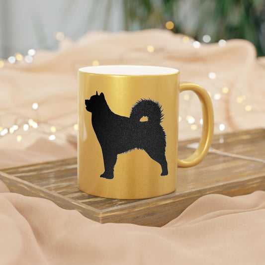 Malamute Silhouette Metallic Coffee Mug