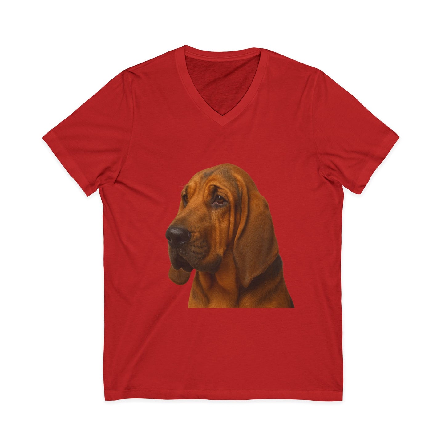 Bloodhound Head Unisex Short Sleeve V-Neck Tee