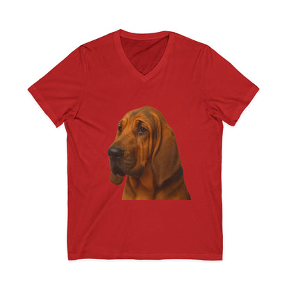 Bloodhound Head Unisex Short Sleeve V-Neck Tee