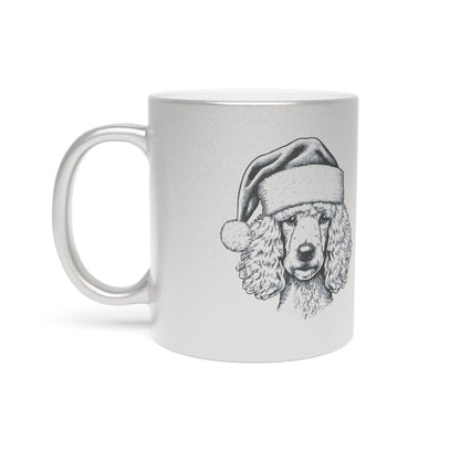 Santa Paws Poodle Metallic Coffee Mug