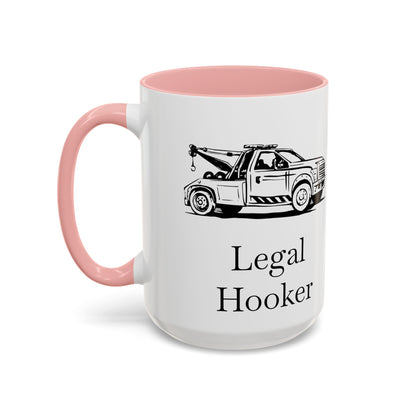 Legal H**ker Wheel Lift Tow Truck 2-Tone Coffee Mug