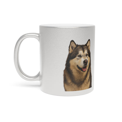 Malamute Head Metallic Coffee Mug