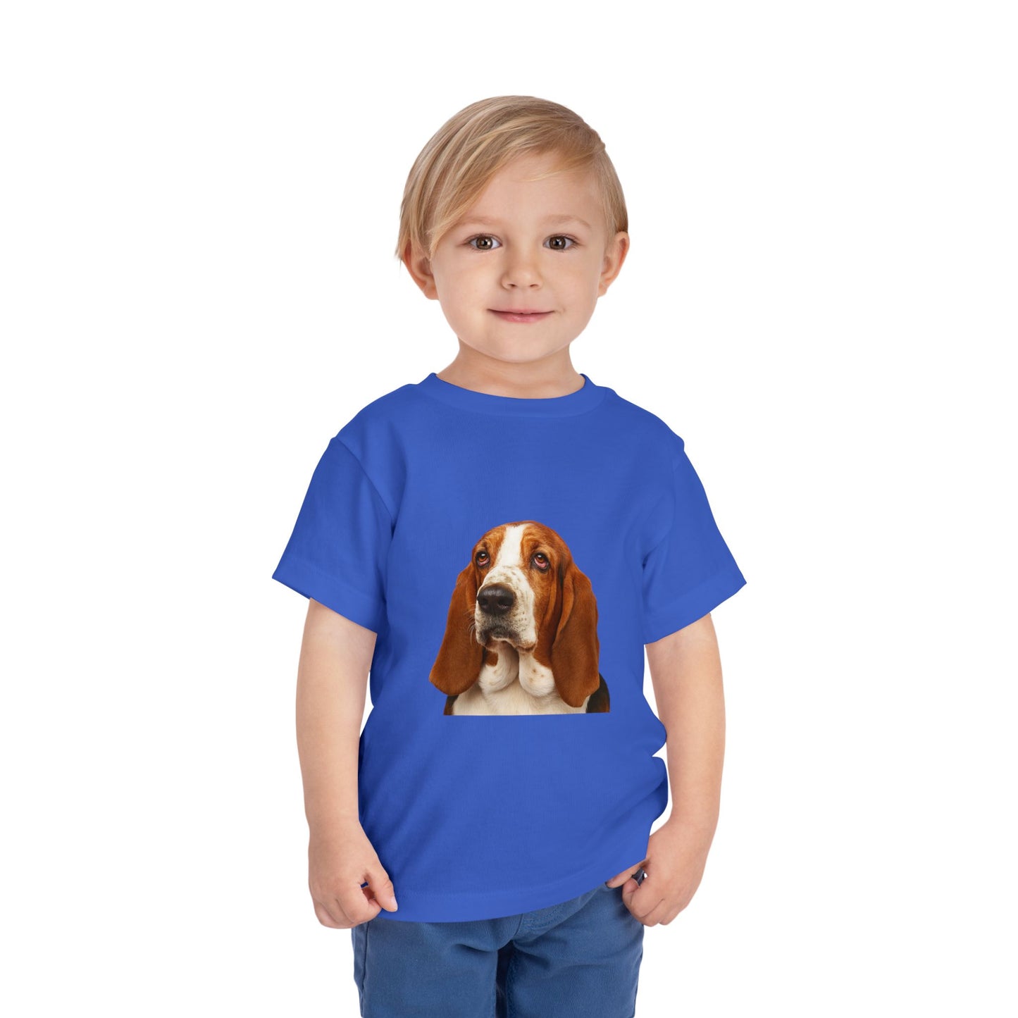 Basset Head Toddler Unisex Short Sleeve Crewneck Tee
