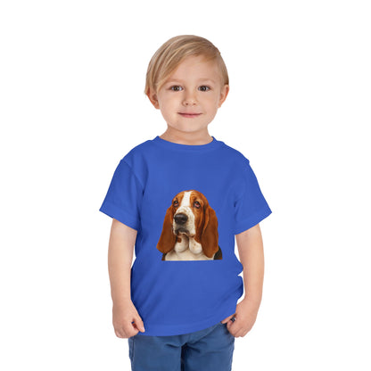 Basset Head Toddler Unisex Short Sleeve Crewneck Tee