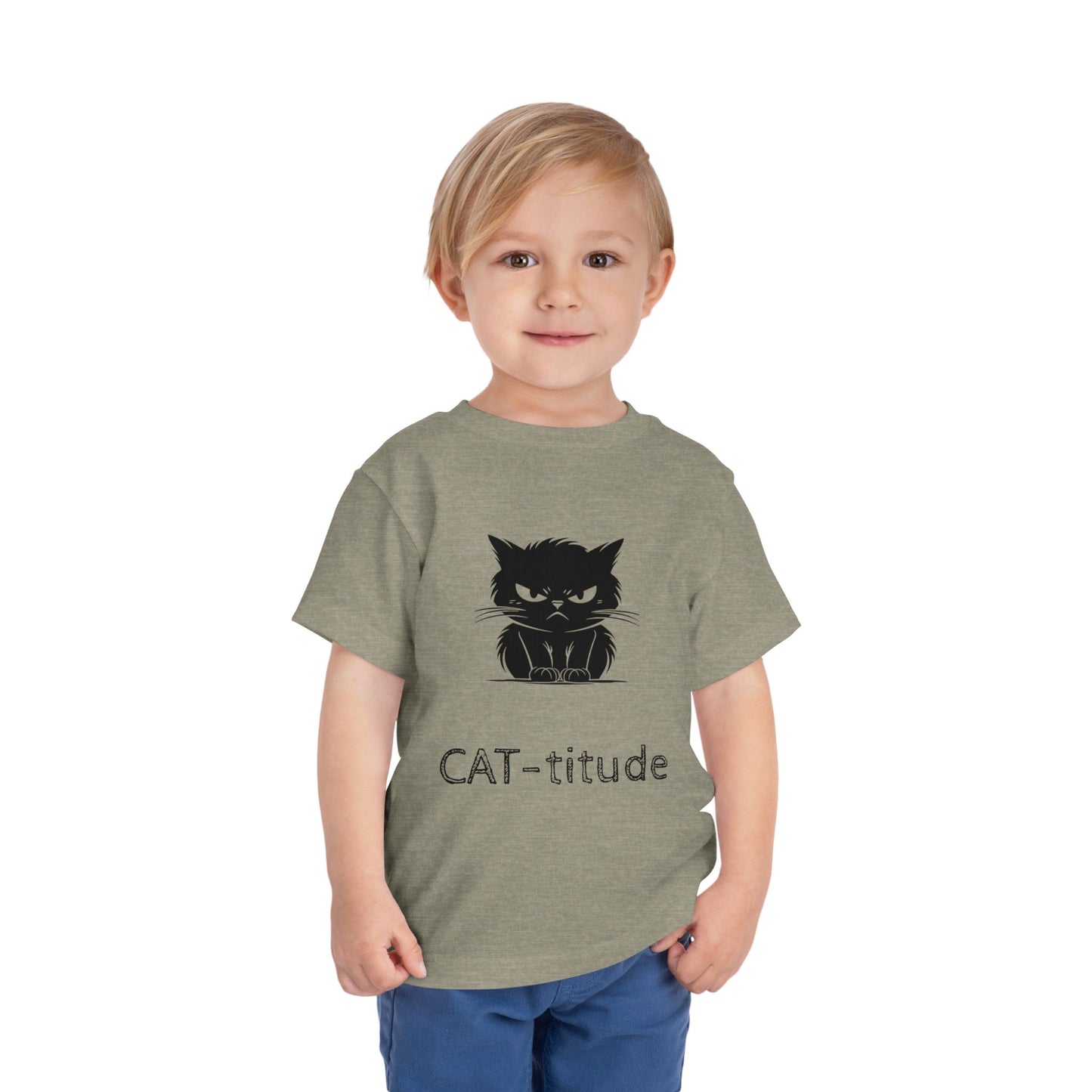 CAT-titude Toddler Unisex Short Sleeve Crewneck Tee