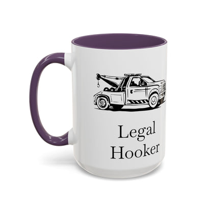 Legal H**ker Wheel Lift Tow Truck 2-Tone Coffee Mug