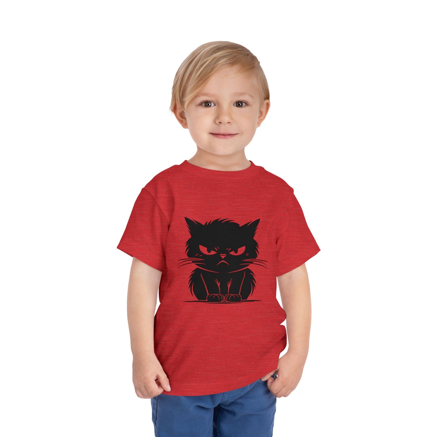 Angry Cat Toddler Unisex Short Sleeve Crewneck Tee