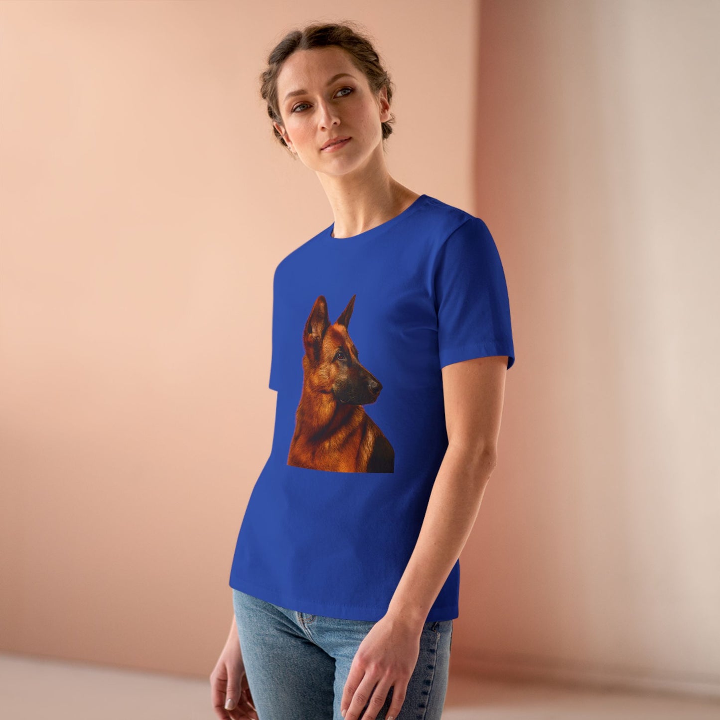 German Shepherd Head Women's Short Sleeve Crewneck Tee