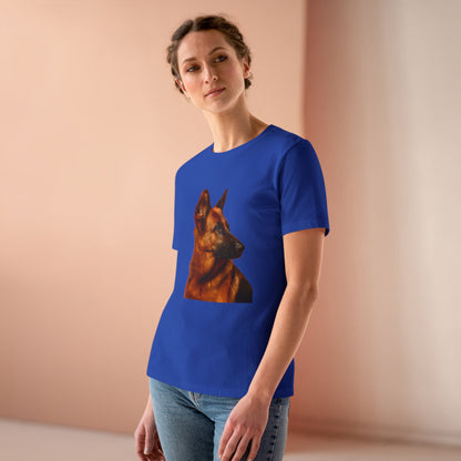 German Shepherd Head Women's Short Sleeve Crewneck Tee