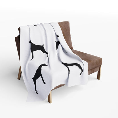 Doberman Silhouette Arctic Fleece Blanket