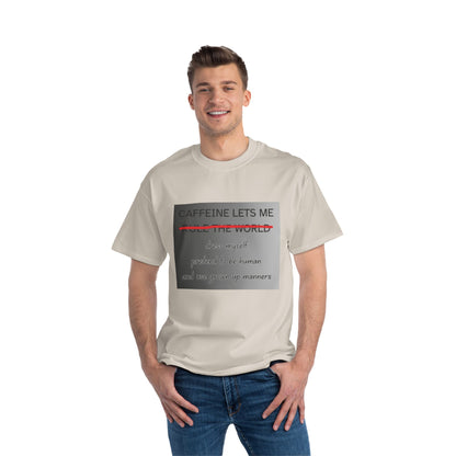 Caffeine Lets Me Men's Short-Sleeve Crewneck Tee
