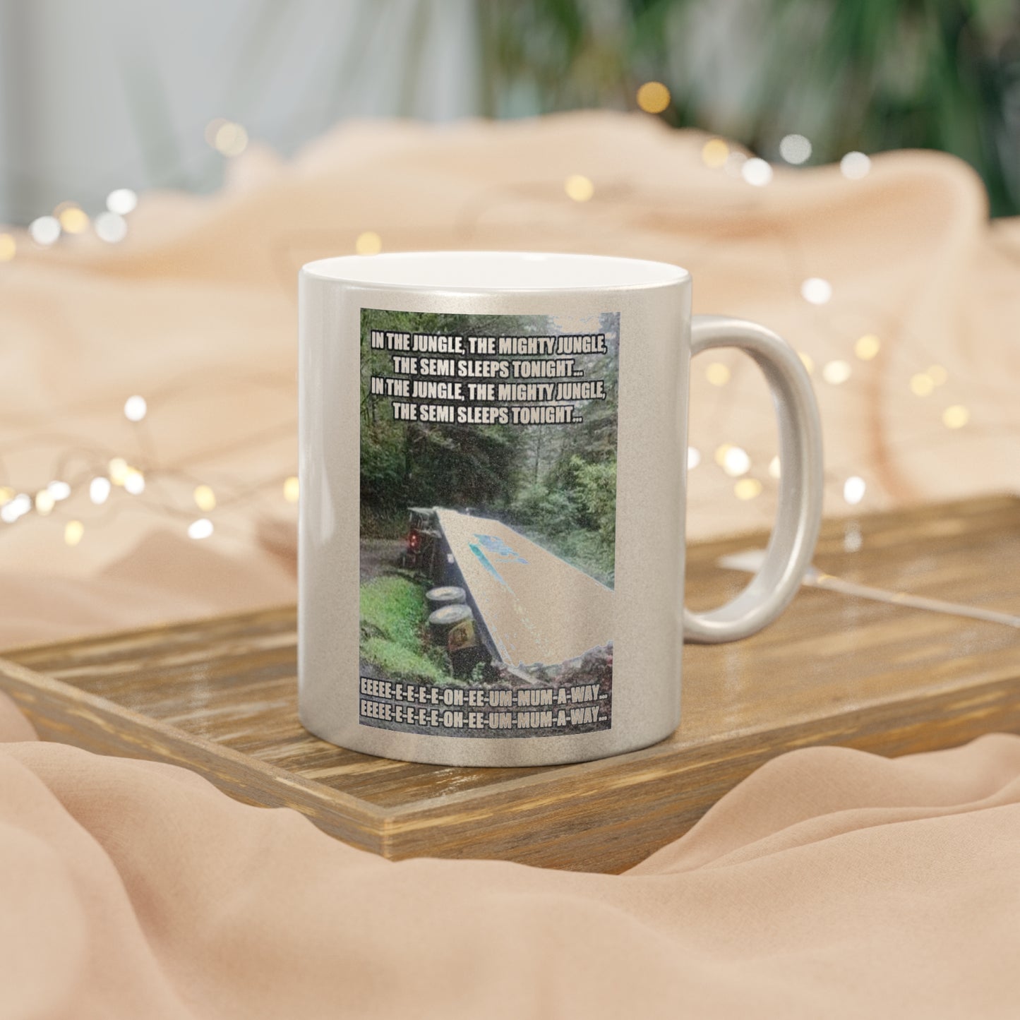 Semi Sleeps Metallic Coffee Mug