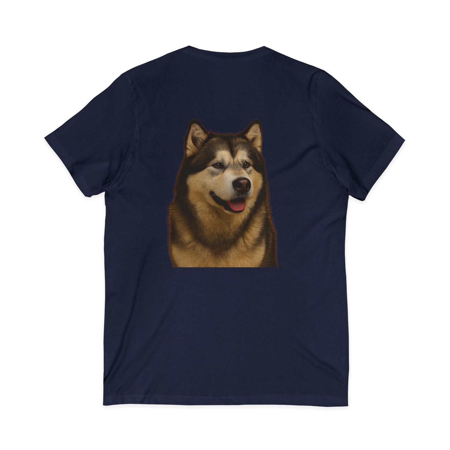 Malamute Head Unisex Short Sleeve V-Neck Tee