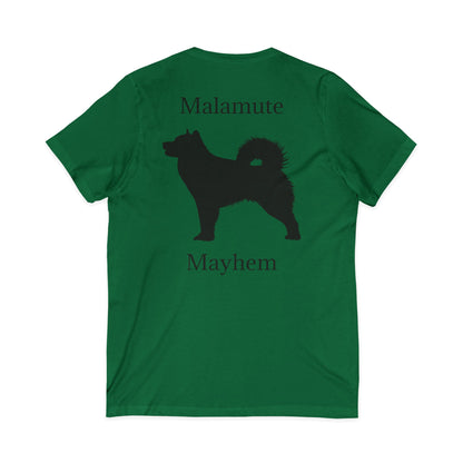 Malamute Mayhem Unisex Short Sleeve V-Neck Tee