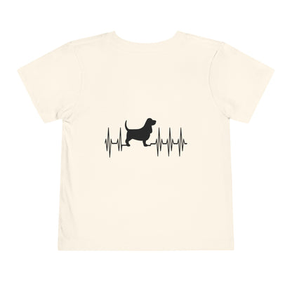 My Heart Beats For Bassets Toddler Unisex Short Sleeve Crewneck Tee
