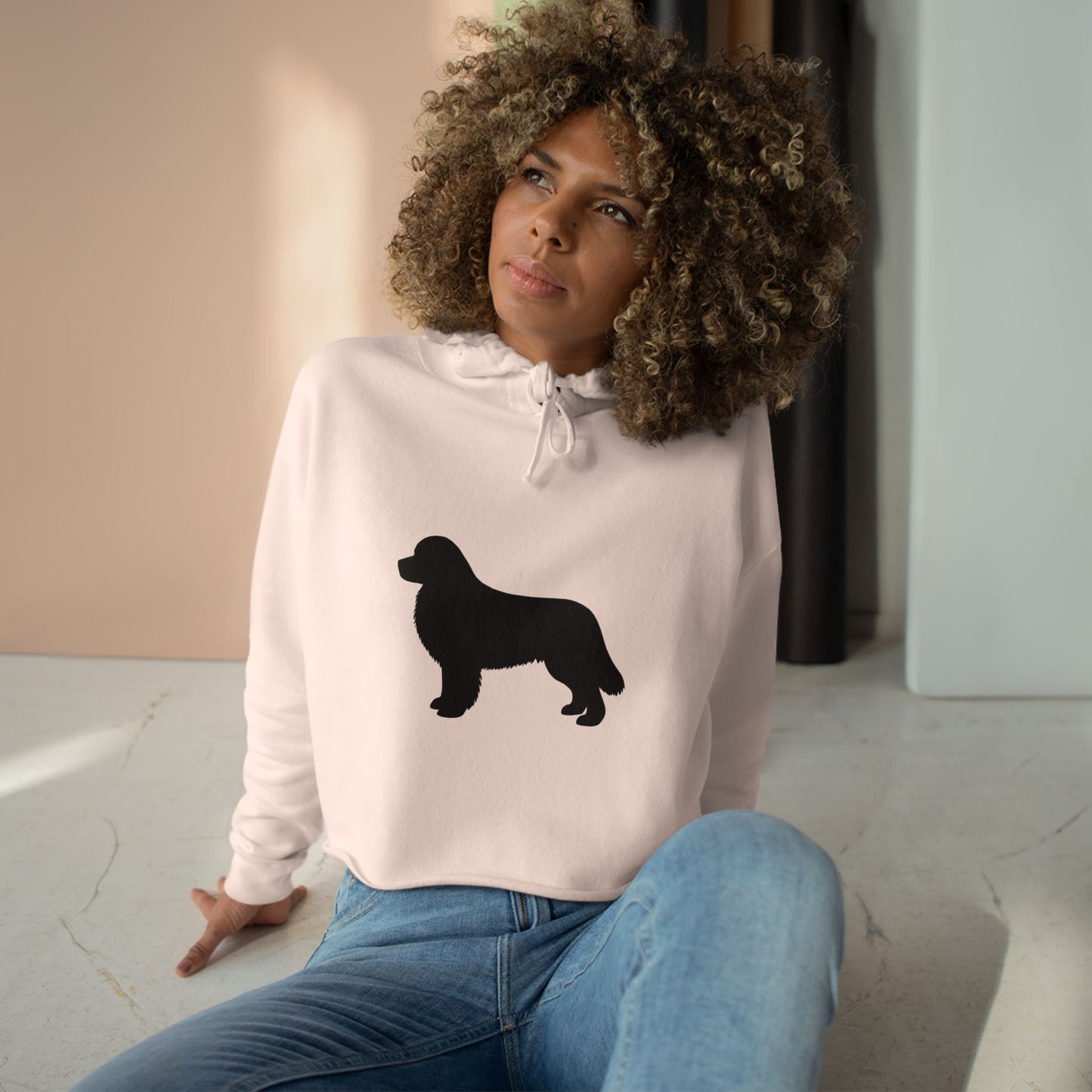 Newfie Silhouette Women's Crop Hoodie