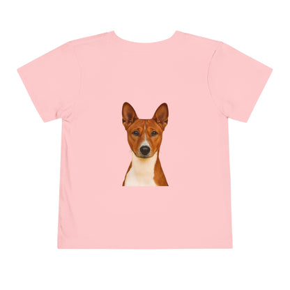 Basenji Head Toddler Unisex Short Sleeve Crewneck Tee