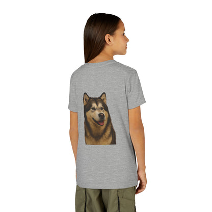 Malamute Head Youth Unisex Short Sleeve Crewneck Tee
