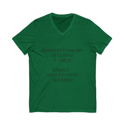 Einstein's Theory Of Coffee Unisex Short Sleeve V-Neck Tee
