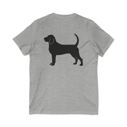 Bloodhound Silhouette Unisex Short Sleeve V-Neck Tee
