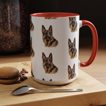 German Shepherd Head 2-Tone Coffee Mug