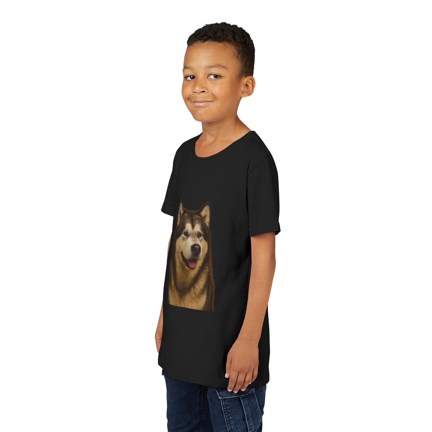 Malamute Head Youth Unisex Short Sleeve Crewneck Tee