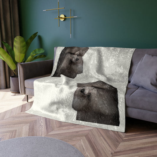 Poodle Head Crushed Velvet Blanket