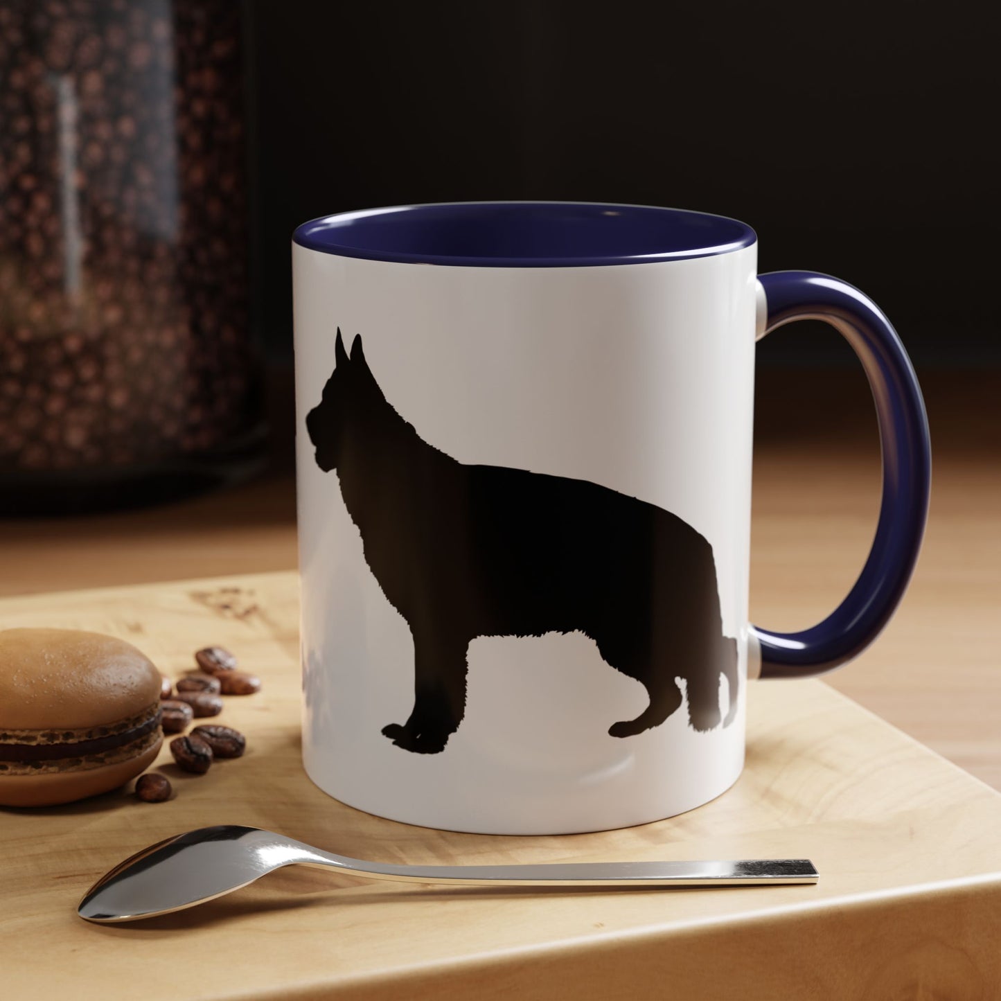 German Shepherd Silhouette 2-Tone Coffee Mug