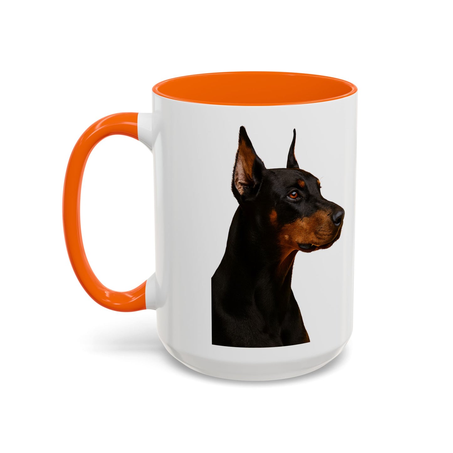 Doberman Head 2-Tone Coffee Mug