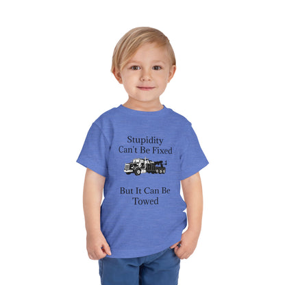 Stupidity Heavy Tow Truck Toddler Unisex Short Sleeve Crewneck Tee