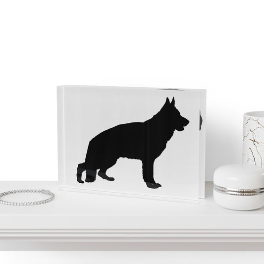 German Shepherd Silhouette Acrylic Photo Block