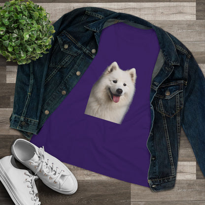Samoyed Head Women's Short Sleeve Crewneck Tee